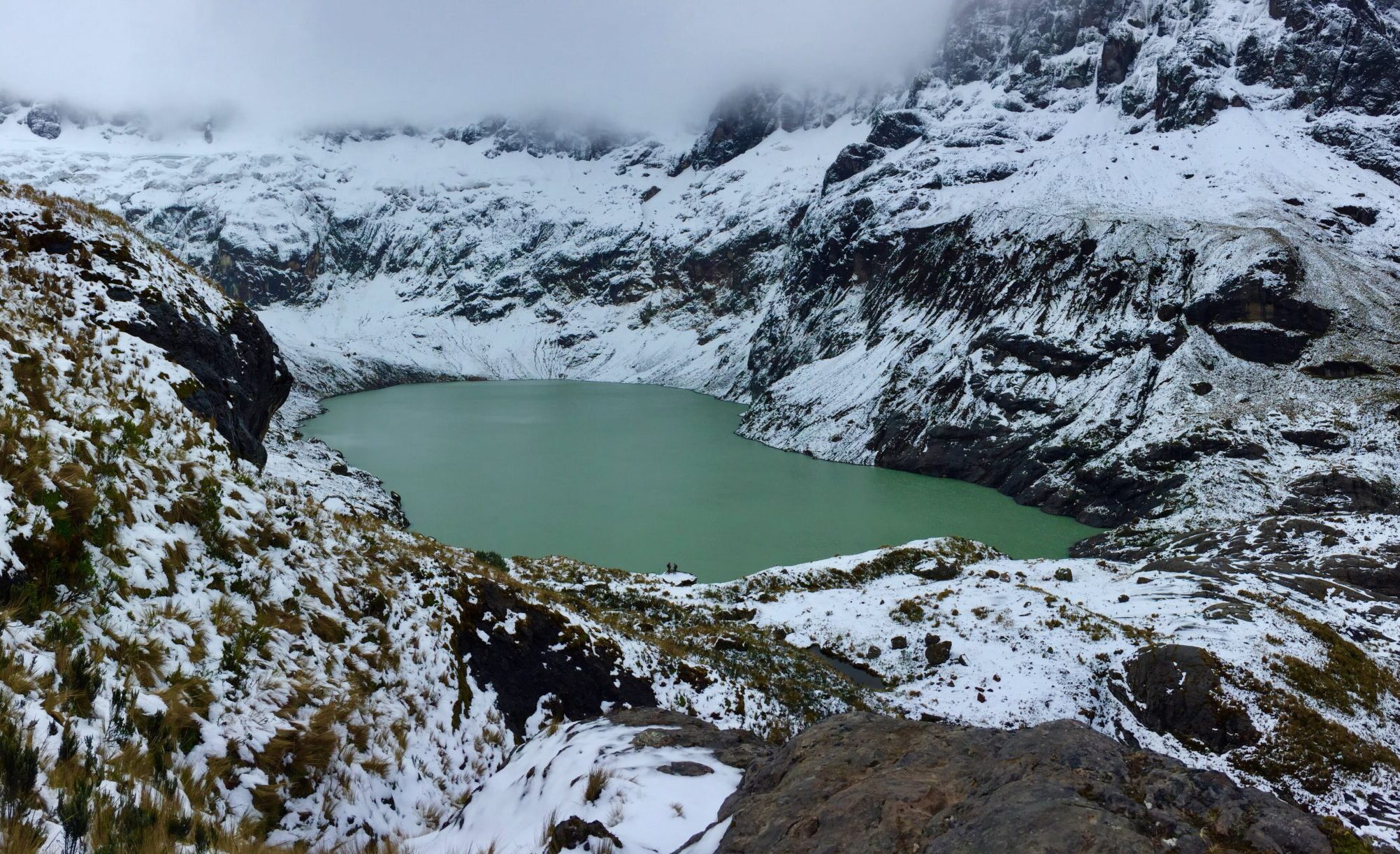 El Altar crater lake in Ecuador